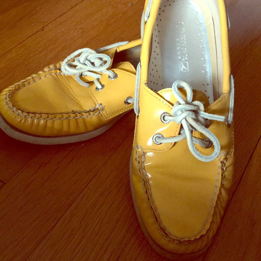 Yellow Sperry Top Siders